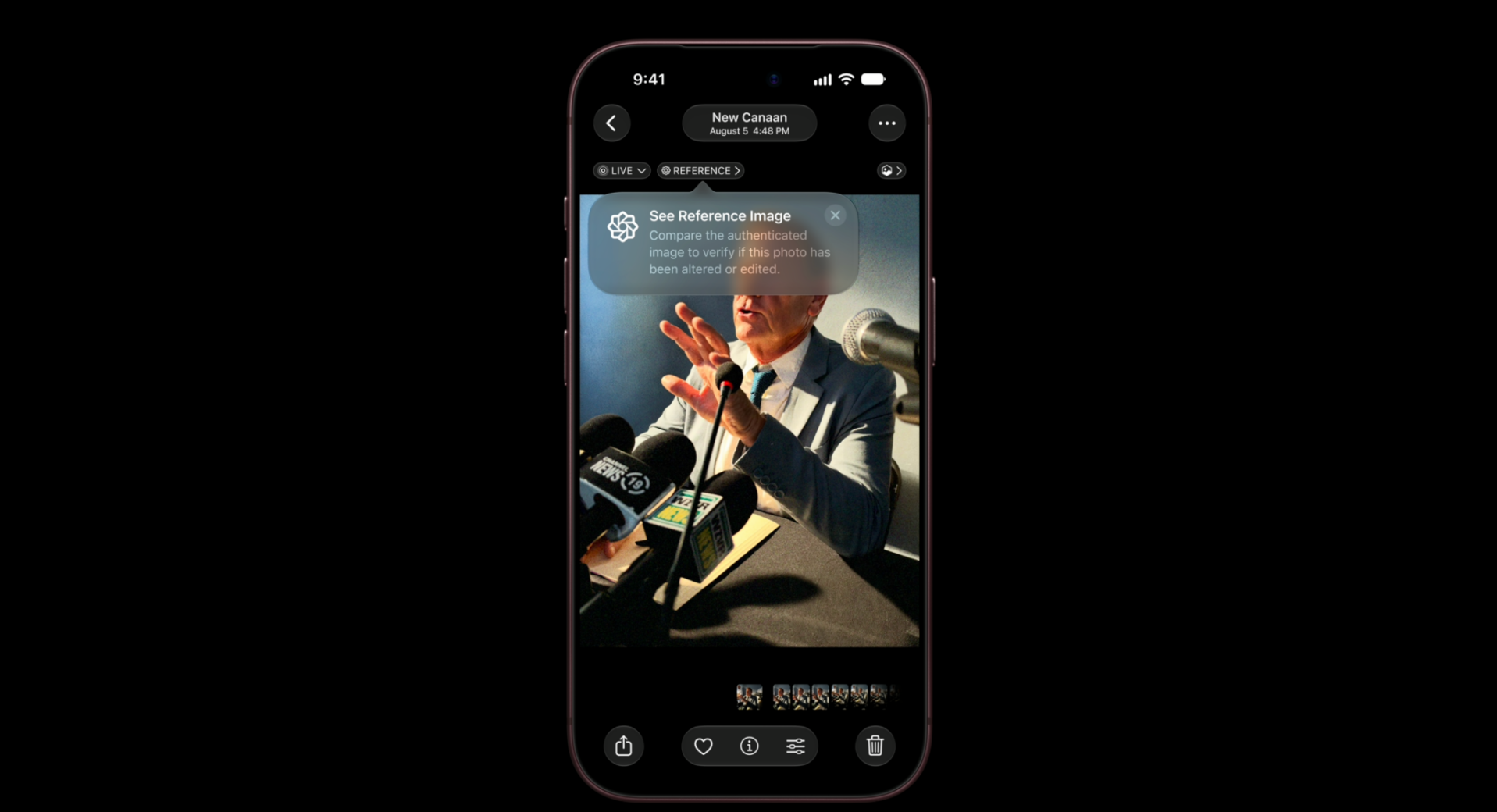 iPhone 18 Pro新增Apple Reference Image以驗證照片真偽。