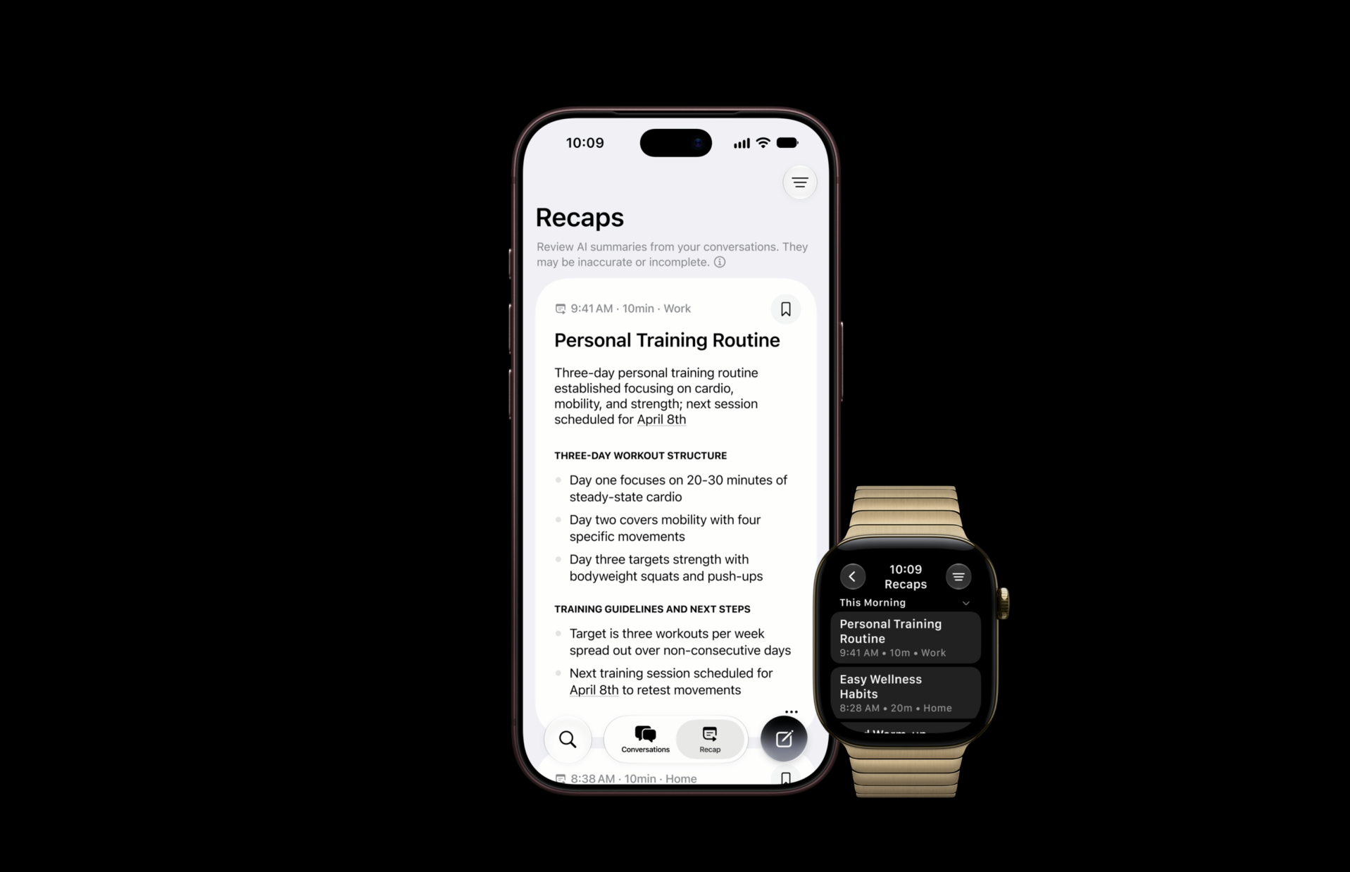 Apple Watch Series 12的Siri Recap可自動生成對話摘要。