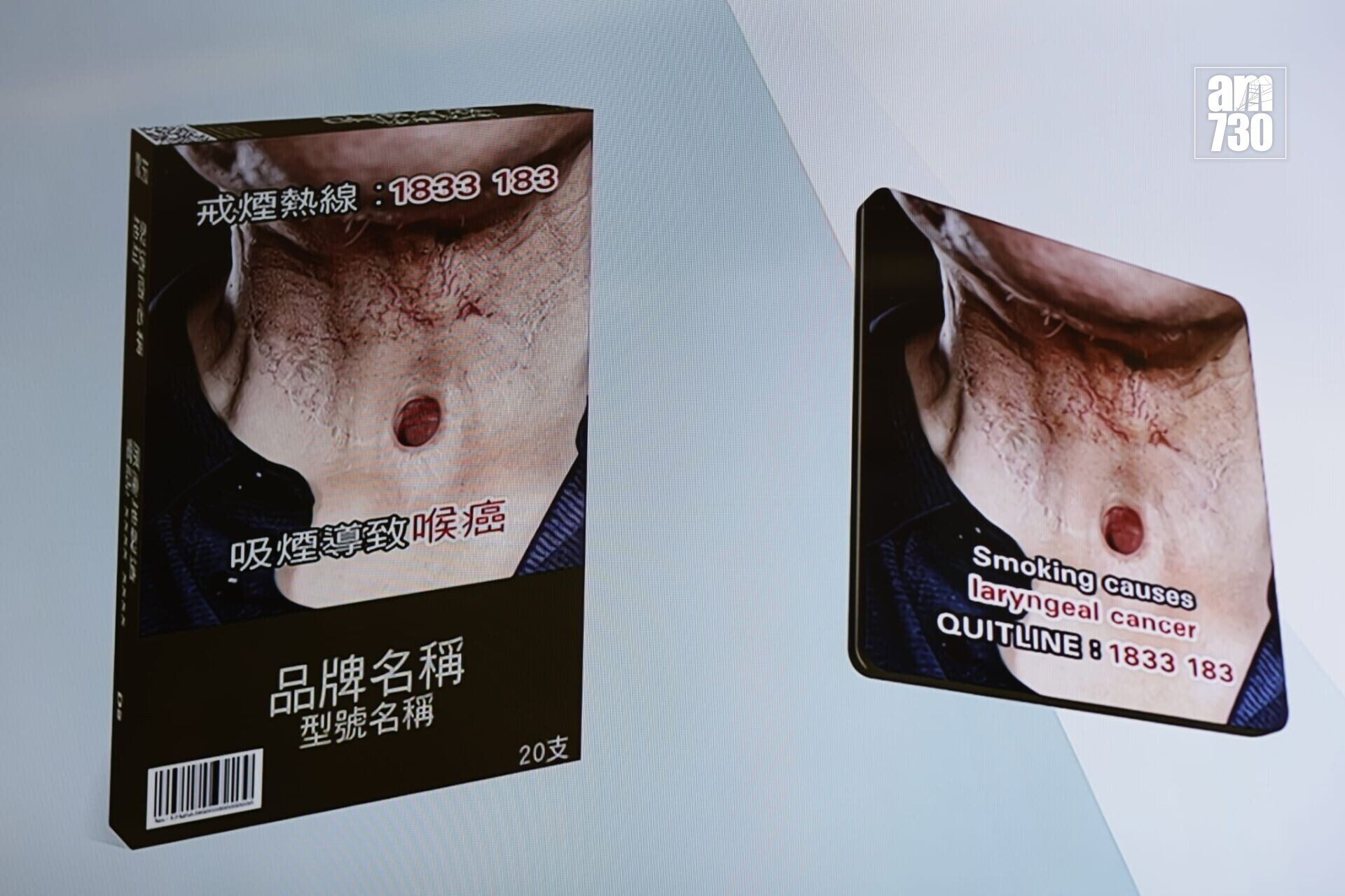 傳統煙草產品統一包裝規定明刊憲,統一使用暗啡色,指定尺寸大小。(鍾式明攝)