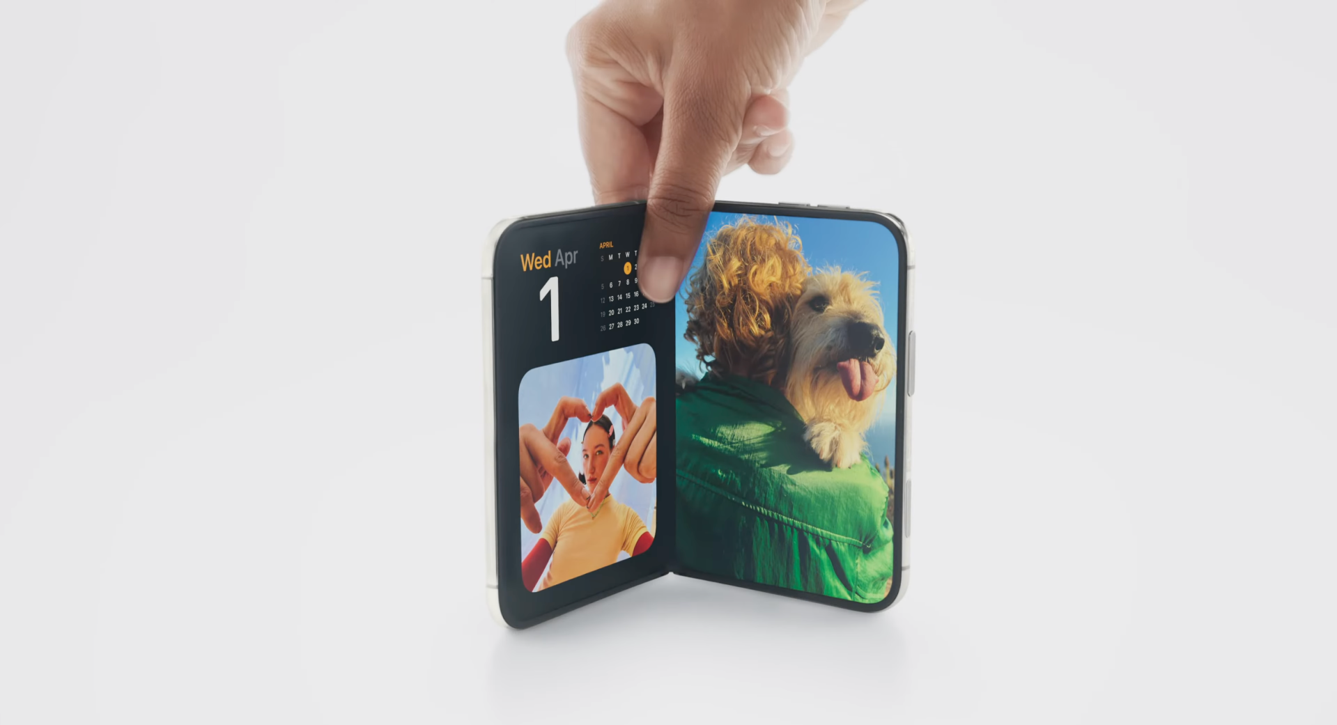 iPhone Duo內屏採用無孔洞設計。