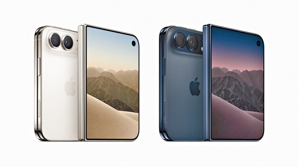 iPhone Duo備有星光白色與夜空色，以5級鈦金屬製成。