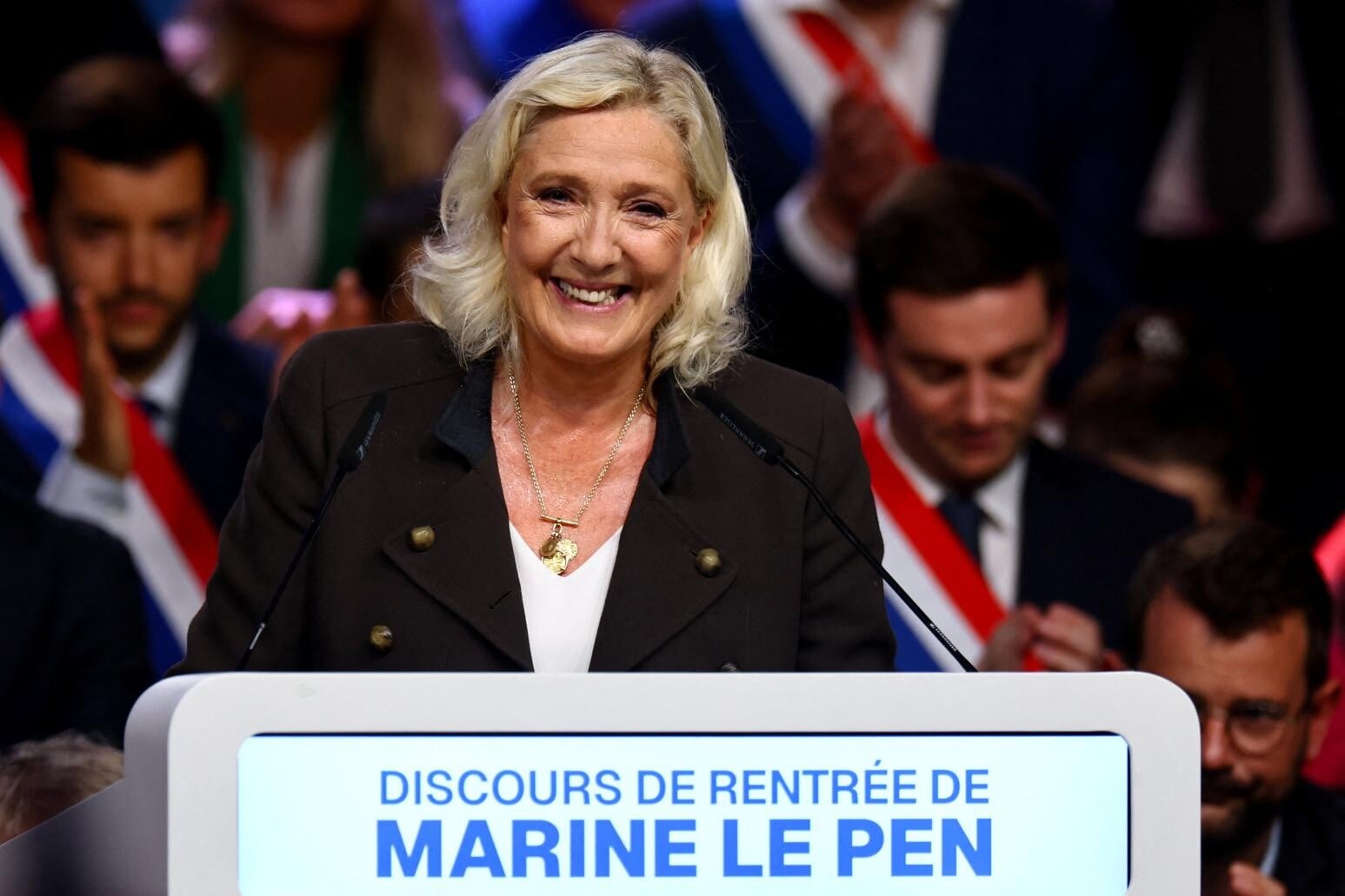 法國極右派領袖馬琳勒龐（Marine Le Pen）。（路透社）