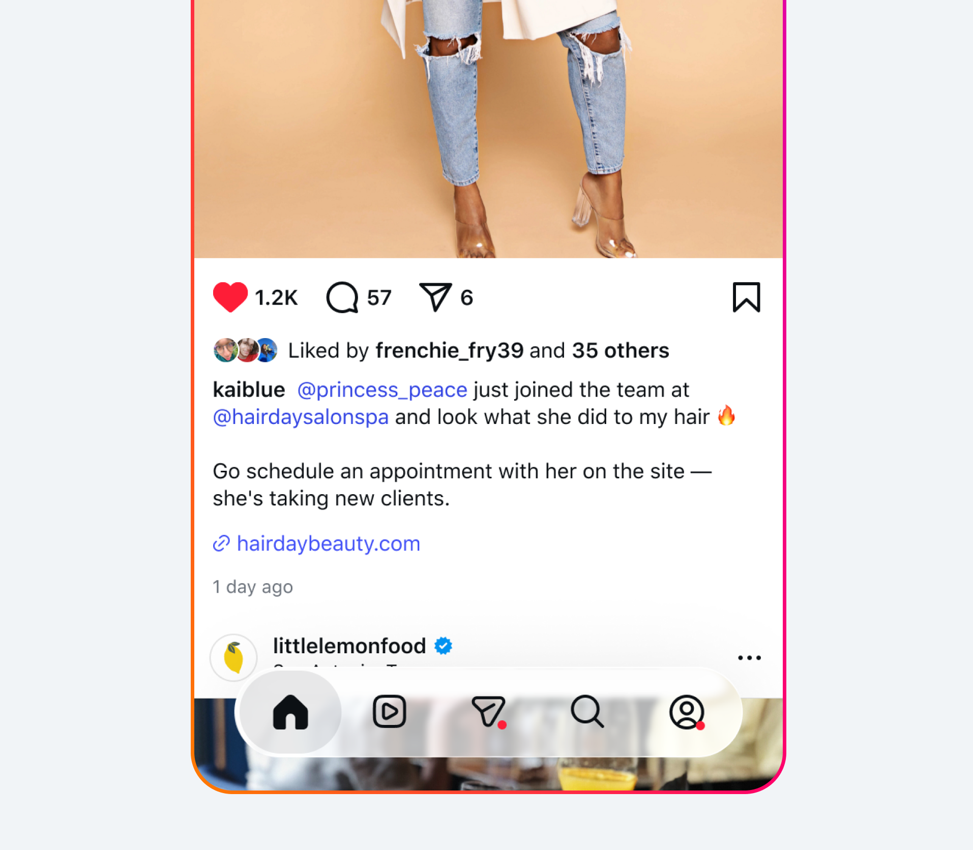 Meta One的Instagram Plus能在貼文內放入連結。