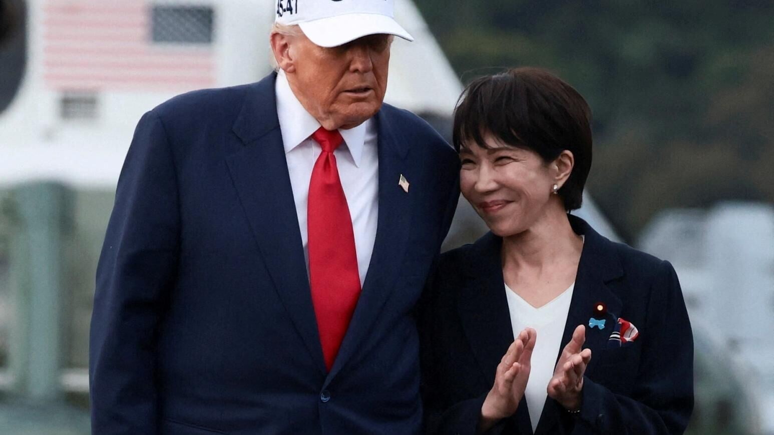 美國總統特朗普（左）與日本首相高市早苗（右）。（圖／路透社）