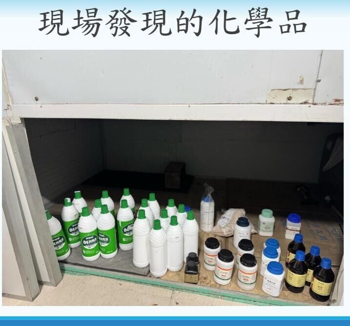 粉嶺鐵皮屋冰毒工場釋毒氣危害民居,警拘3男女檢2300萬元毒品。