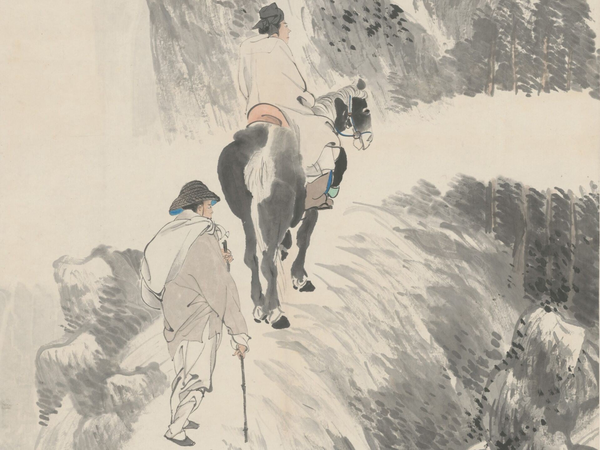 任頤《雲山策馬圖》