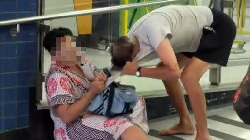 港鐵大圍站昨日有一對男女當眾拉扯(Threads)