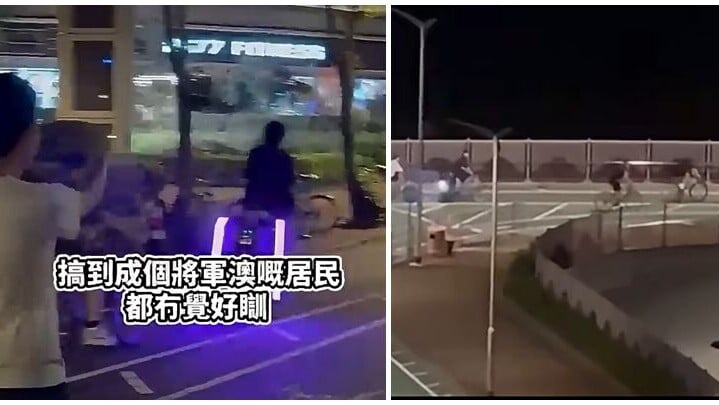 西貢區議員張美雄指將軍澳深夜不時有「子彈仔」童黨出沒橫行，故於深夜時份親身於現場追截有關人士，同時向警方舉報，希望能制止噪音。(張美雄FB)