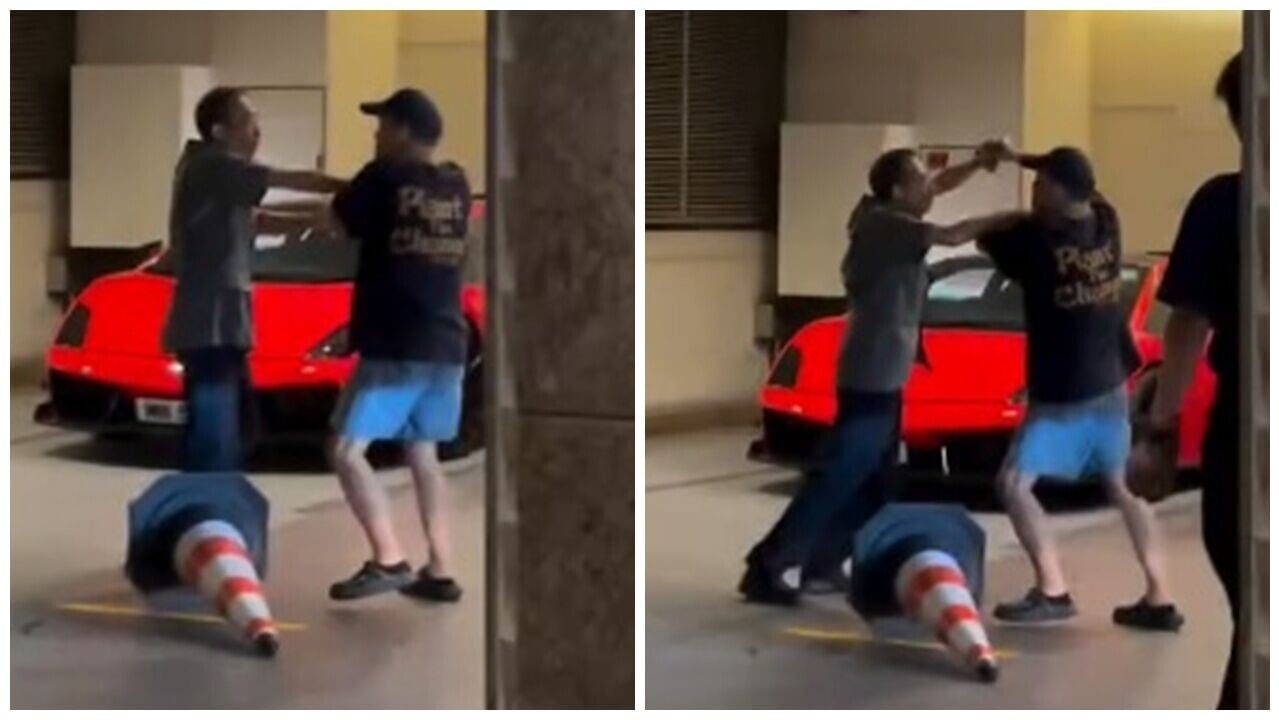 尖沙咀酒店MMA，男子疑不滿車門被開，與職員推撞。(Threads@haaaaawdots)