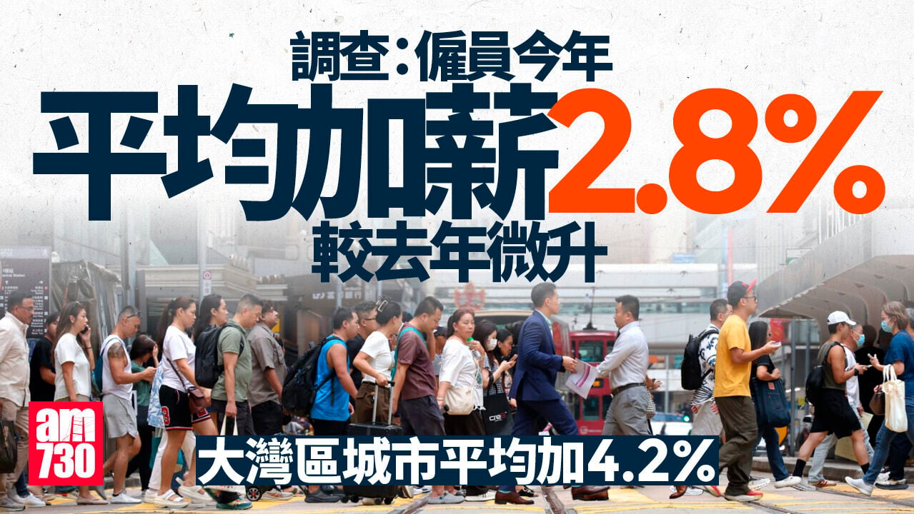 調查：港澳僱員今年平均加薪2.8%　大灣區城市平均加薪達4.2%
