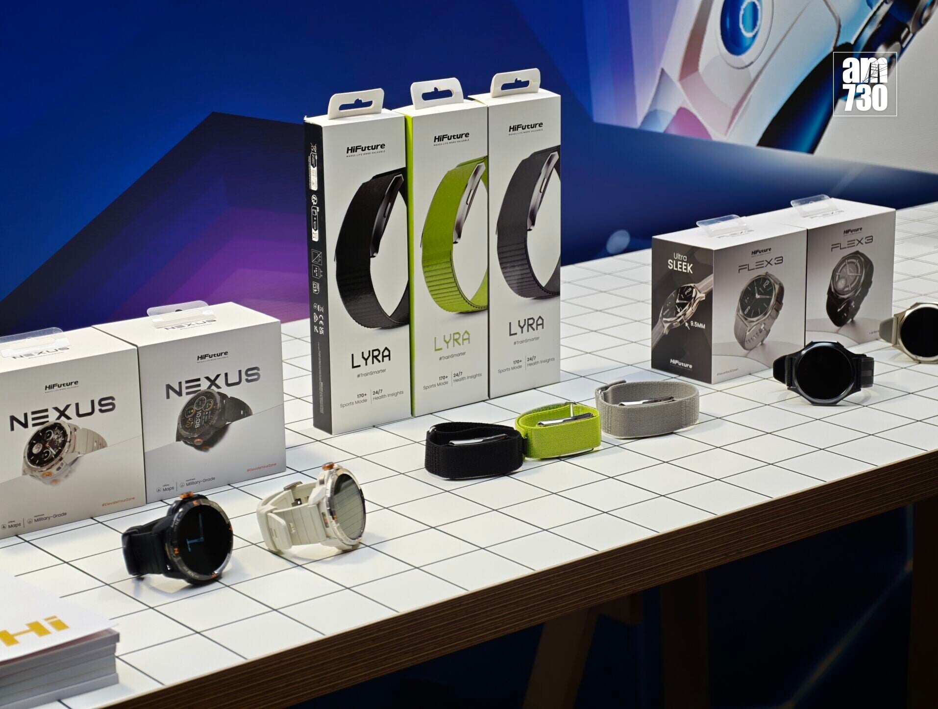 HiFuture FLEX 3超薄智能手錶及LYRA無屏幕運動手環。