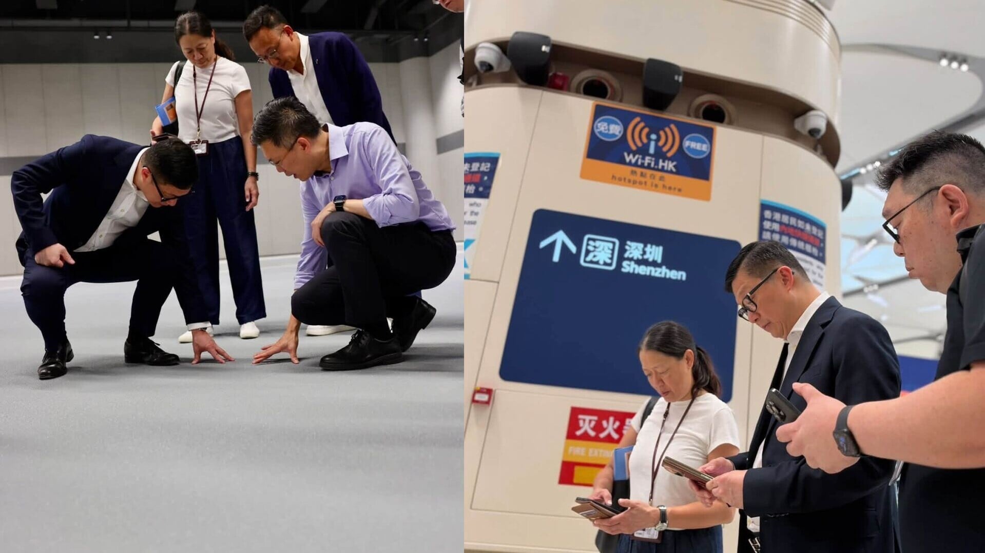 鄧炳強視察口岸聯檢大樓。(鄧炳強FB)