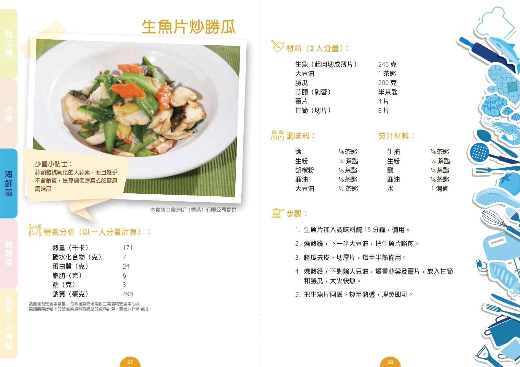 生魚片炒勝瓜食譜