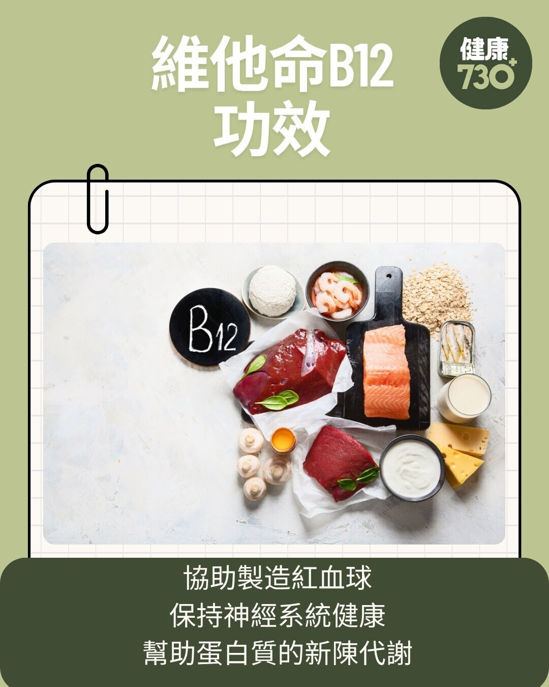 維他命B12功效（am730製圖）