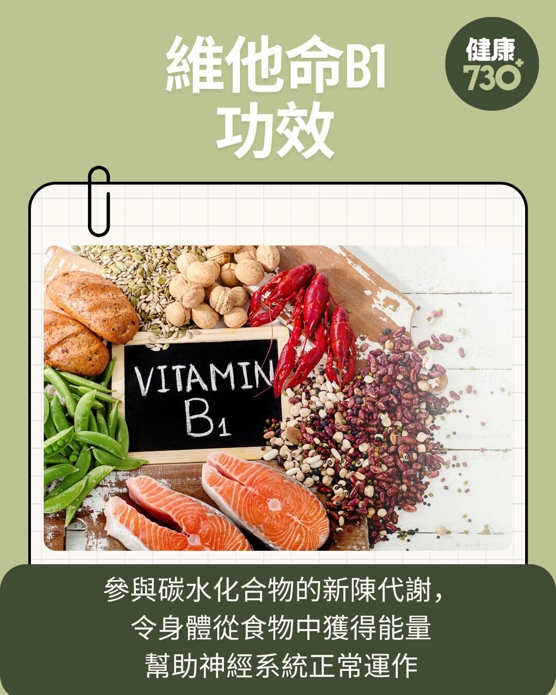 維他命B1功效及禁忌（am730製圖）