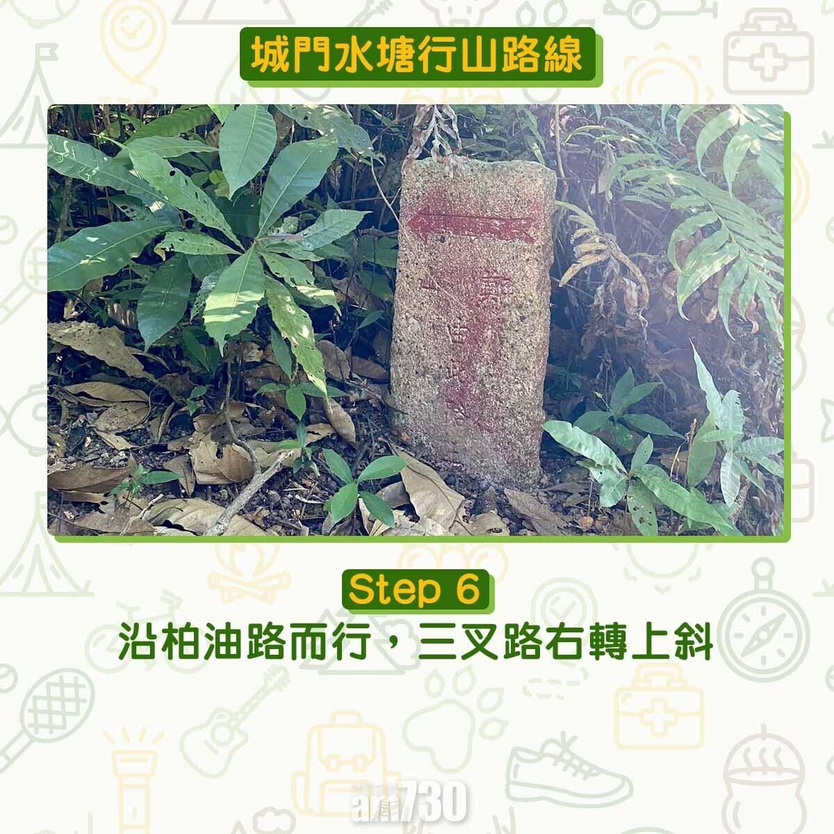 城門水塘行山路線|三叉路右轉上斜(am730製圖)
