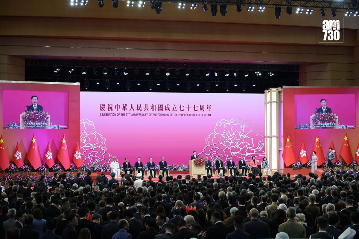 特區政府舉行國慶慶祝酒會。(周令知攝)