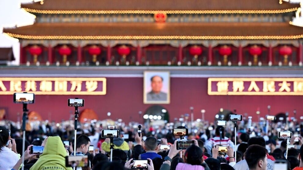 北京天安門廣場國慶升旗