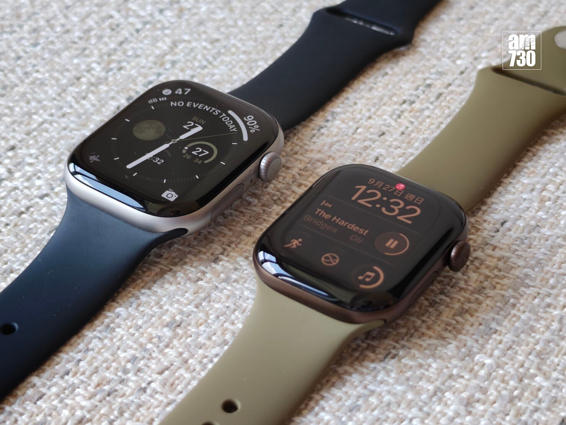 Apple Watch Series 12(右)外觀沿用以往設計,換上陶瓷晶體護面2。