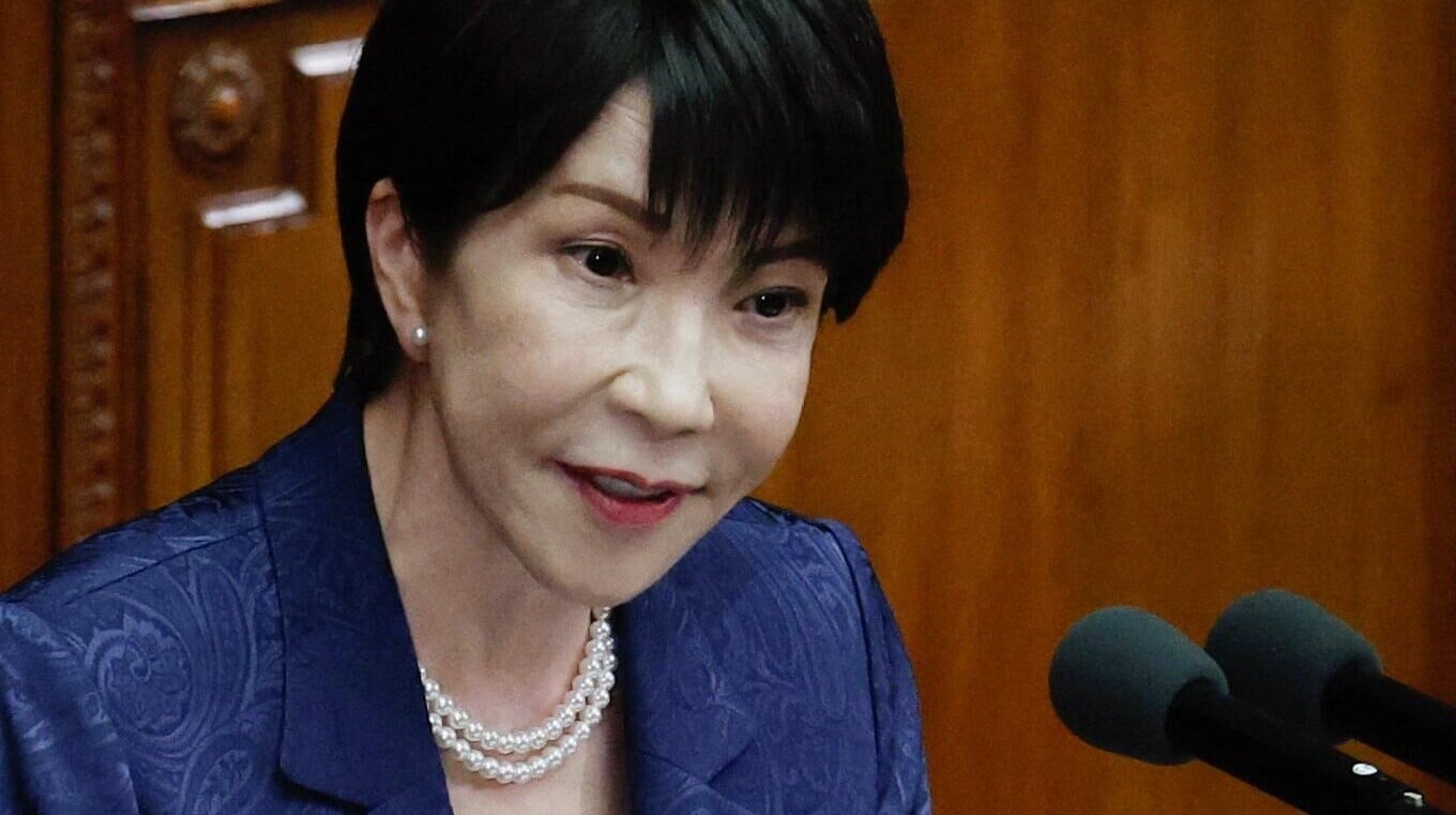 日本首相高市早苗5日在東京國會發表施政演說。（圖／路透社）