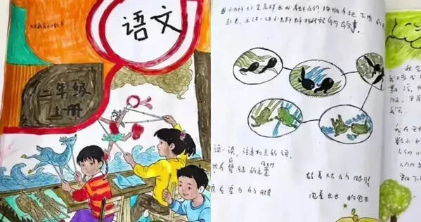 男童完美複製書本的內文及插圖