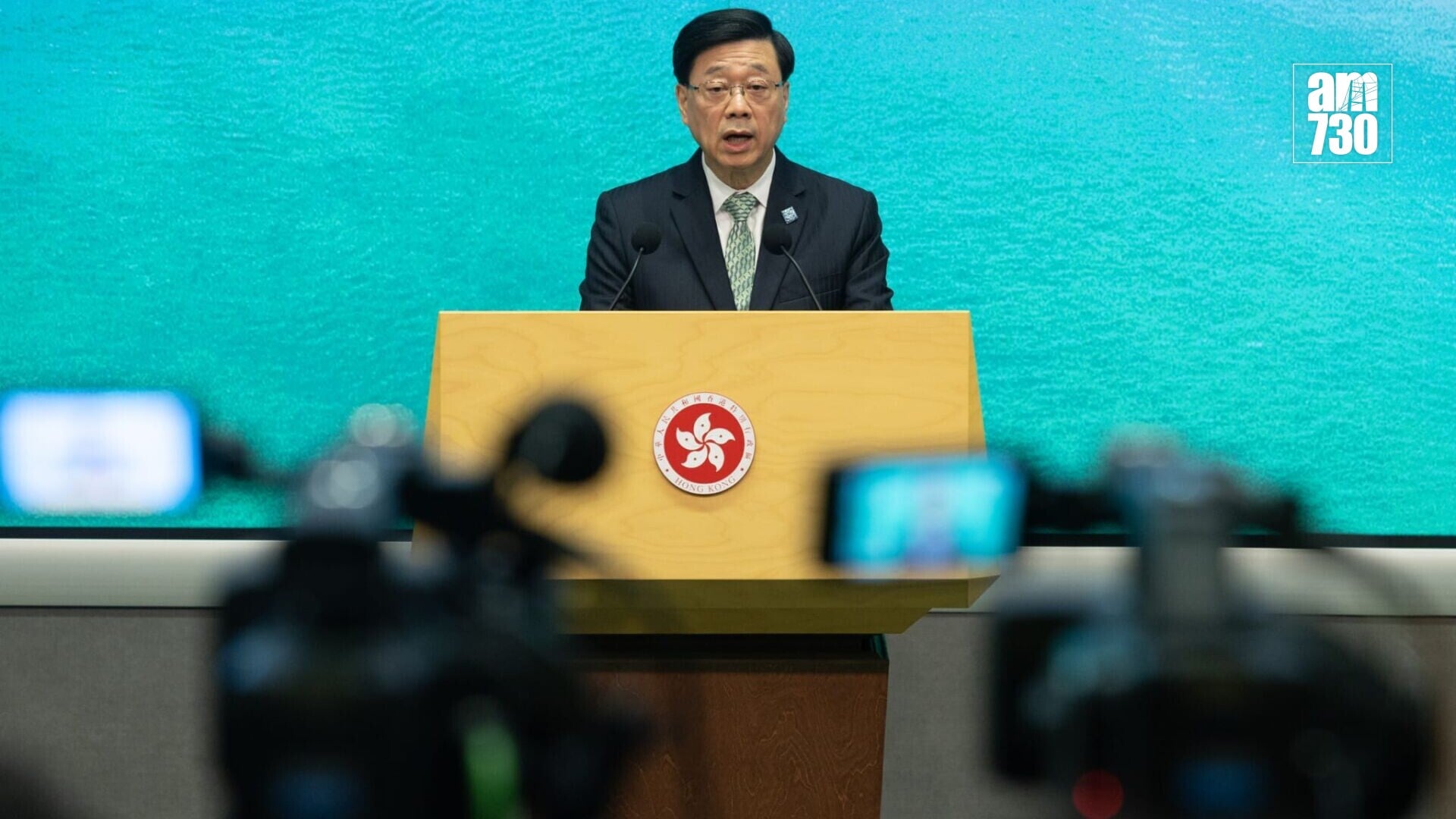 行政長官李家超在行政會議前會見傳媒(蘇文傑攝)