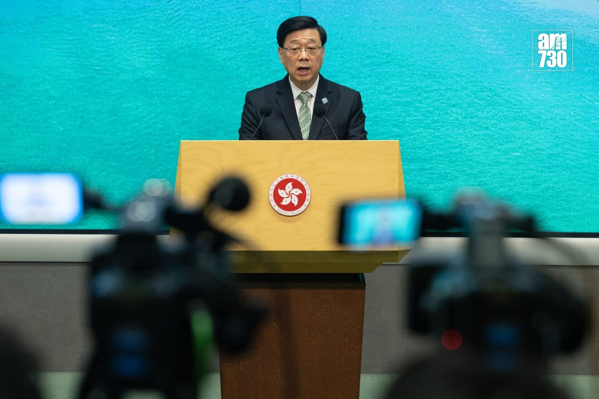 行政長官李家超在行政會議前會見傳媒(蘇文傑攝)