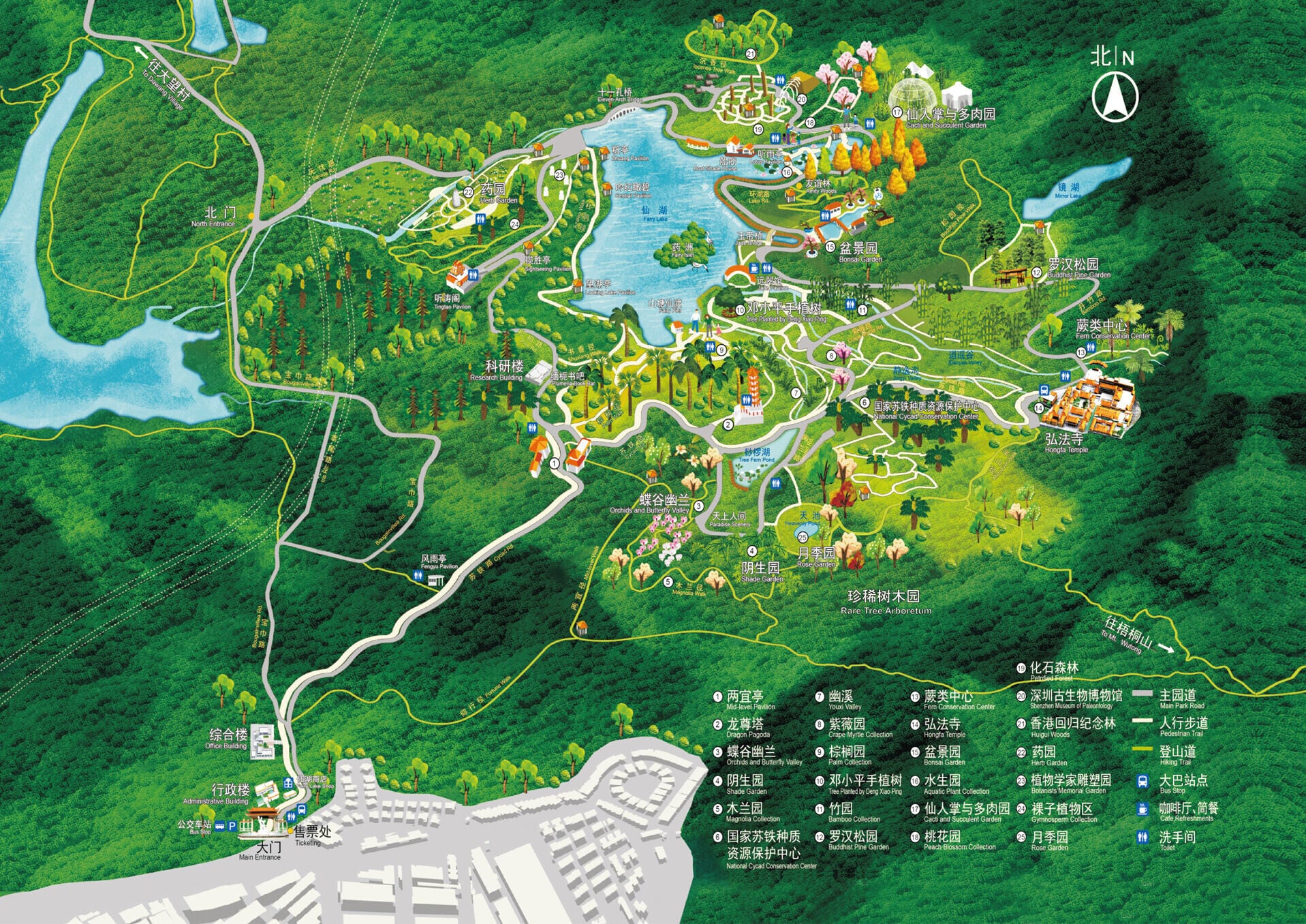 仙湖植物園地圖