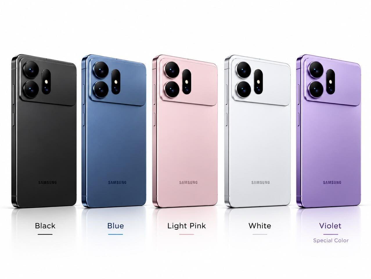 Samsung Galaxy S27 Ultra除了常見的黑白色,更罕有地加入了淺粉紅色(網上效果圖)