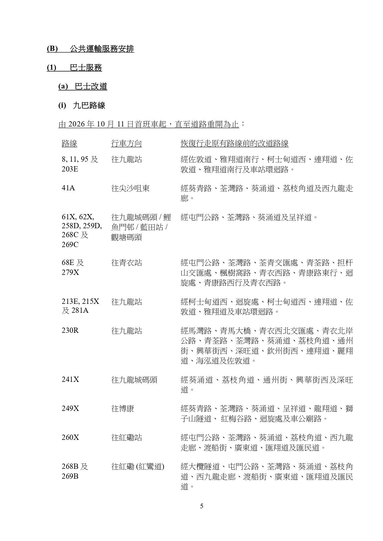 單車節2026特別交通及封路安排(運輸署)