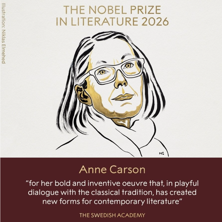 諾貝爾文學獎由加拿大女詩人Anne Carson奪得 與村上春樹同屬大熱