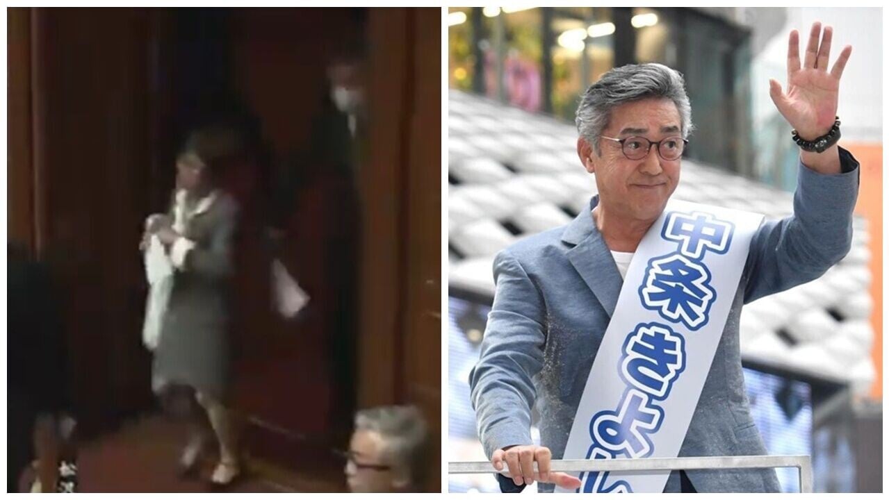 80歲議員紙攀拍打女議員屁股，電視全直播，網民狠批性騷擾。(X)
