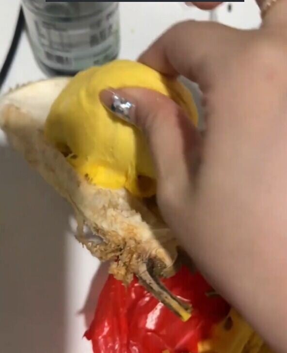榴槤沒有正常果肉,反而塞滿黏稠的黃色膠狀物