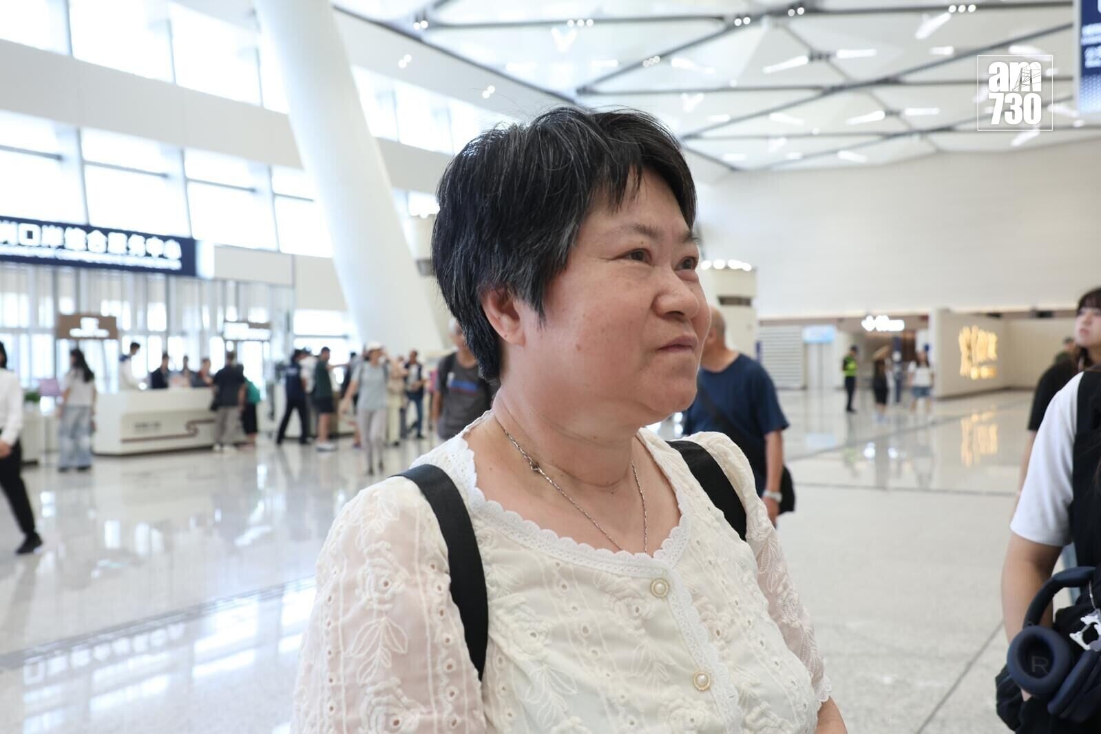 林女士對新口岸整體滿意。(周令知攝)