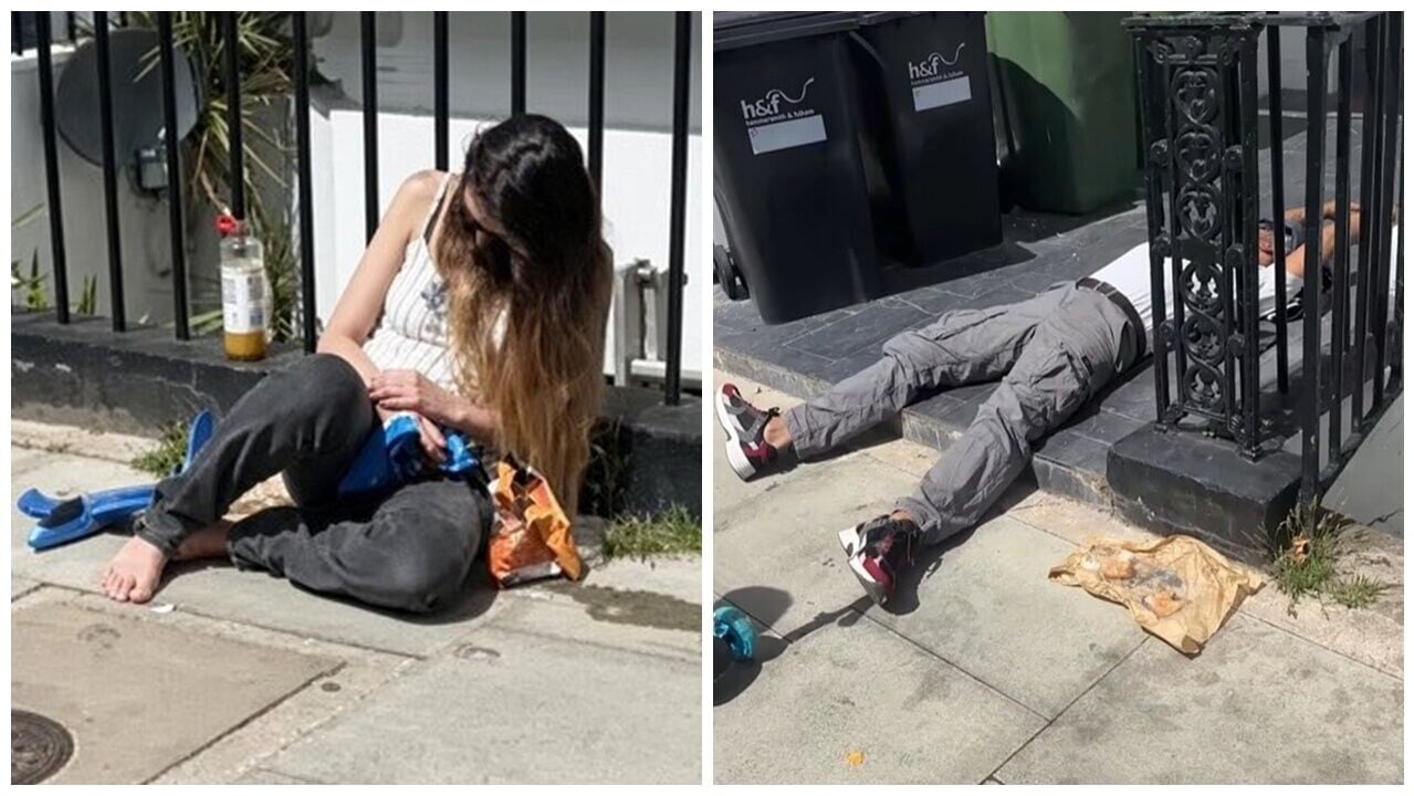 阿聯酋「王妃」吸毒昏迷倫敦街頭，同行3歲童遊蕩馬路。(X)