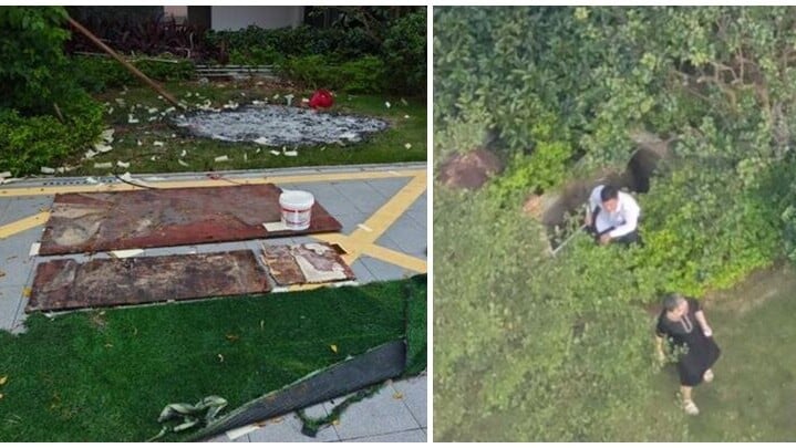 廣州增城區石灘鎮「景業壹方天地」屋苑34歲女業戶在增草坪撿拾不慎掉落的抹布時，疑因井口僅用木板和假草皮覆蓋，踩中木板斷裂失足墮入深井，送院搶救後不治。(網上圖片)