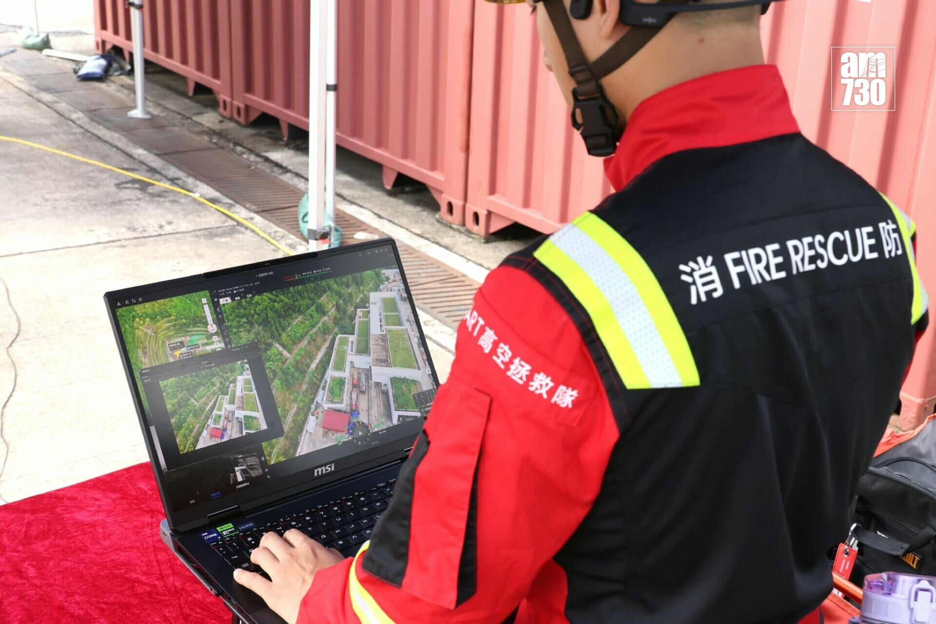 消防重陽節期間加強巡邏高危地點,引3項無人機科技助監察山火。(林俊源攝)
