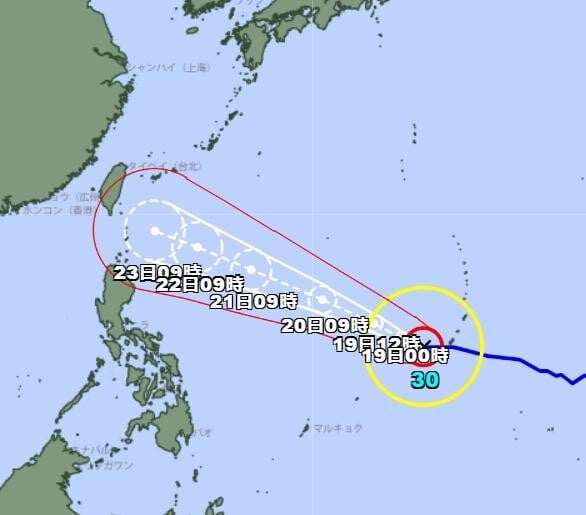 薔琵颱風路徑。（圖／翻攝日本氣象廳網站）