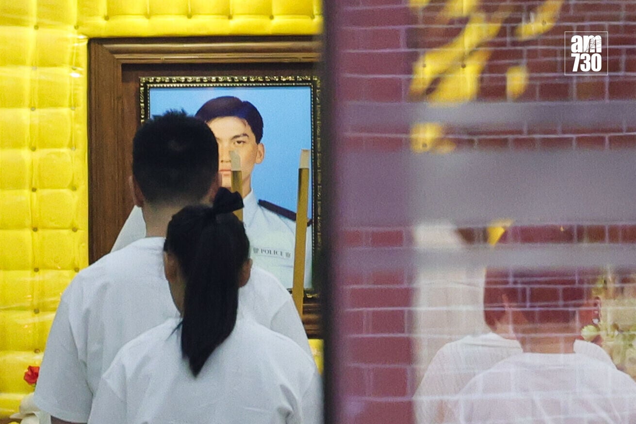 警方為朱振國舉行最高榮譽葬禮設靈(吳康琦攝)