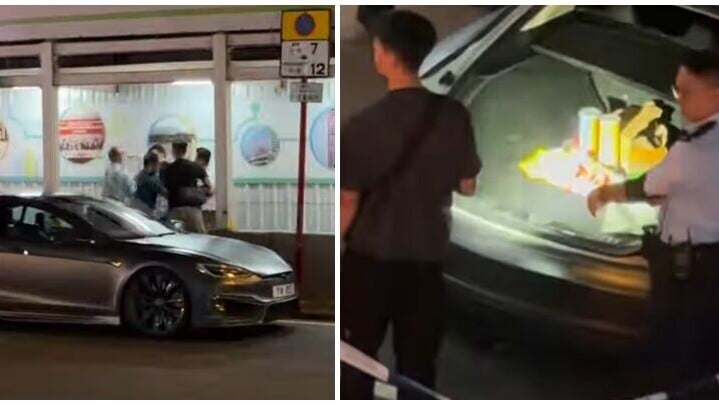 社交平台流傳旺角登打士街多名警員制服一名男子的影片，其後搜查他身上並無發現違禁品，登記其個人資料後獲放行。(Threads)