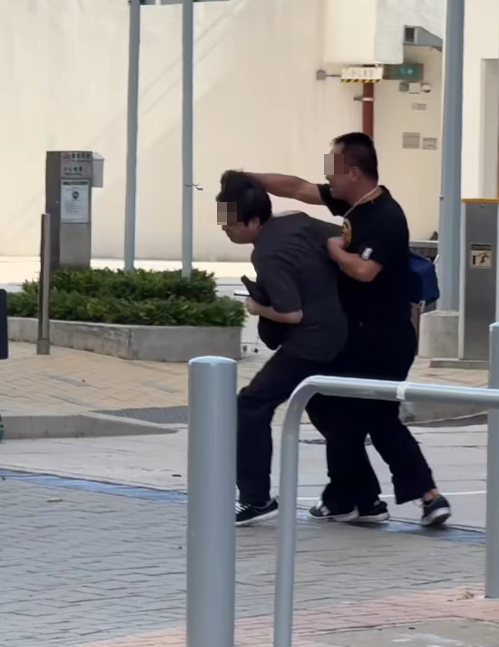 一名姓劉(44歲)男子報案,指他於沙田石門安睦街29號愉德苑對開,見到一輛私家車駛入該屋苑時,疑違規駛上行人路及太過接近他。他遂取出手機拍攝私家車,卻被私家車姓蔡(68歲)男司機發現,對方即時落車襲擊他,並砸毀其手機。(影片截圖)