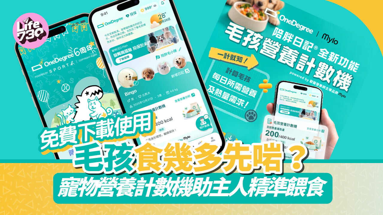 毛孩食幾多先啱？寵物營養計數機助主人精準餵食 免費下載使用