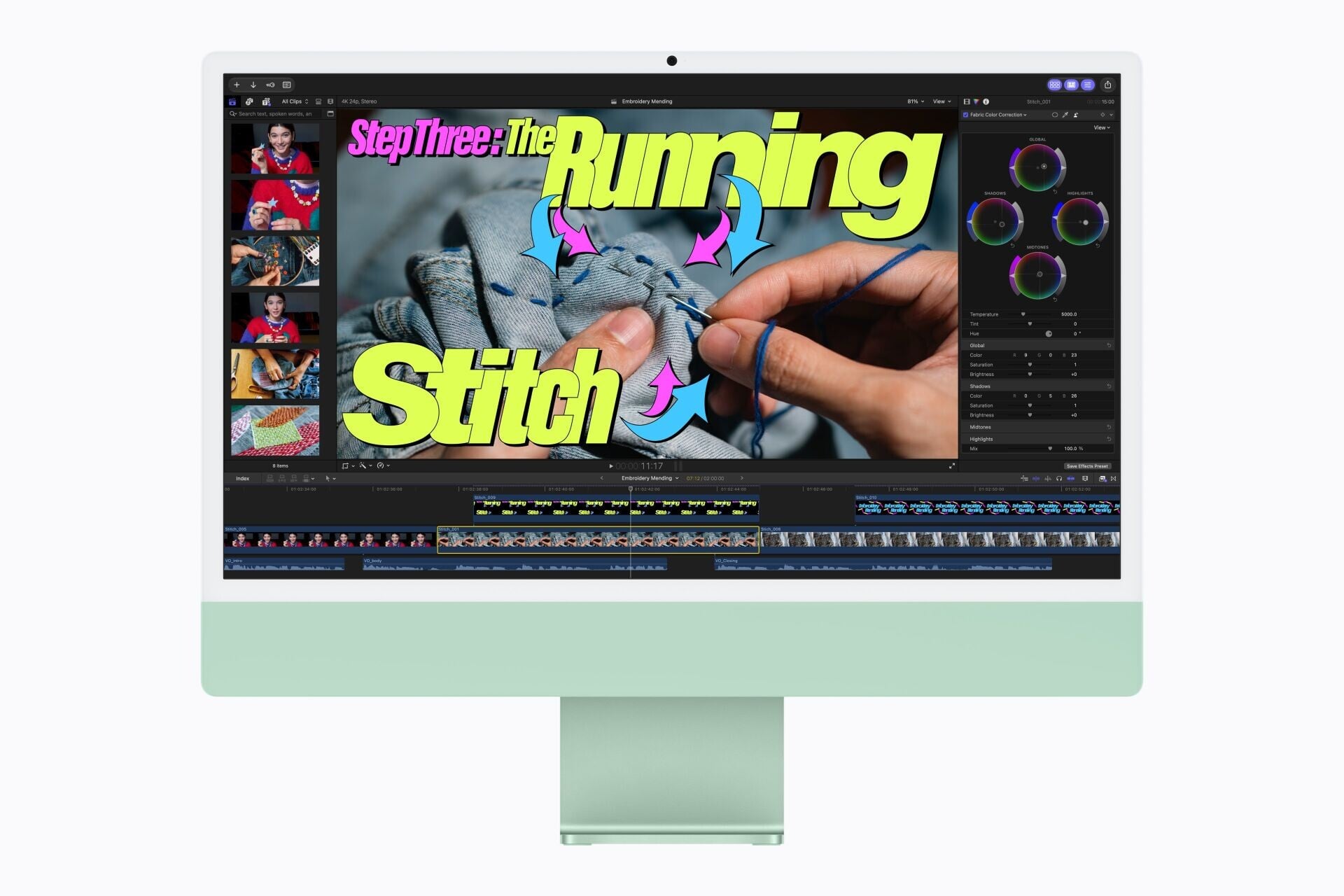 M6 iMac運用《Final Cut Pro》等app剪接影片時更快速流暢。
