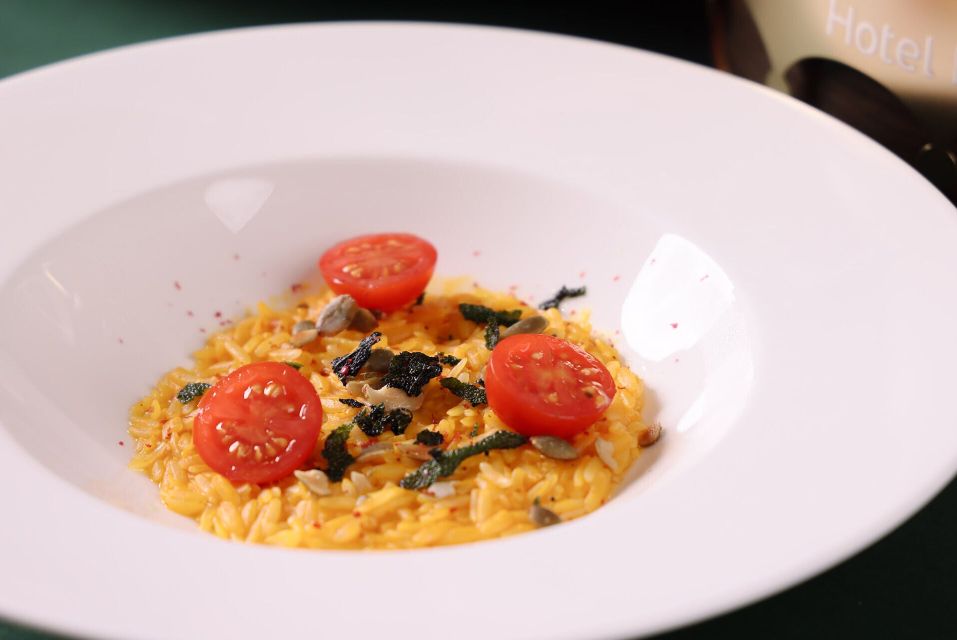 Pumpkin and Sage Risotto with GODIVA Milk Chocolate and Pumpkin Seeds 南瓜鼠尾草意大利飯配GODIVA牛奶朱古力及南瓜籽