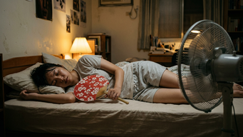 中國研究發現受高溫影響，年度睡眠損失達約22.7小時。（示意圖／AI生成）