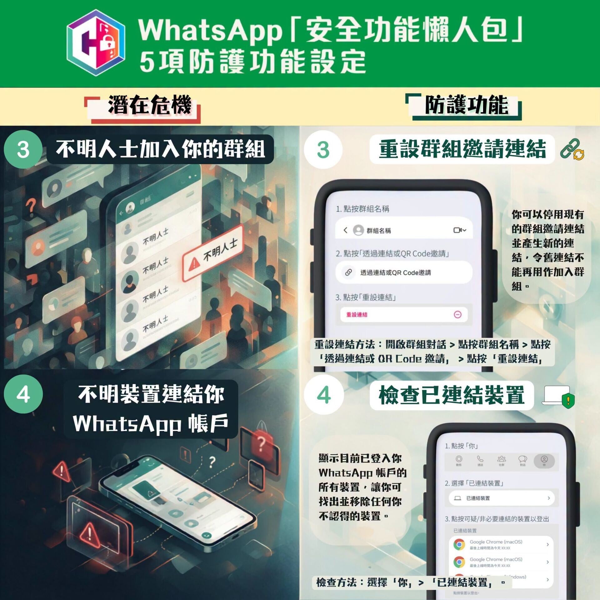 防騙小貼士|WhatsApp「安全功能懶人包」