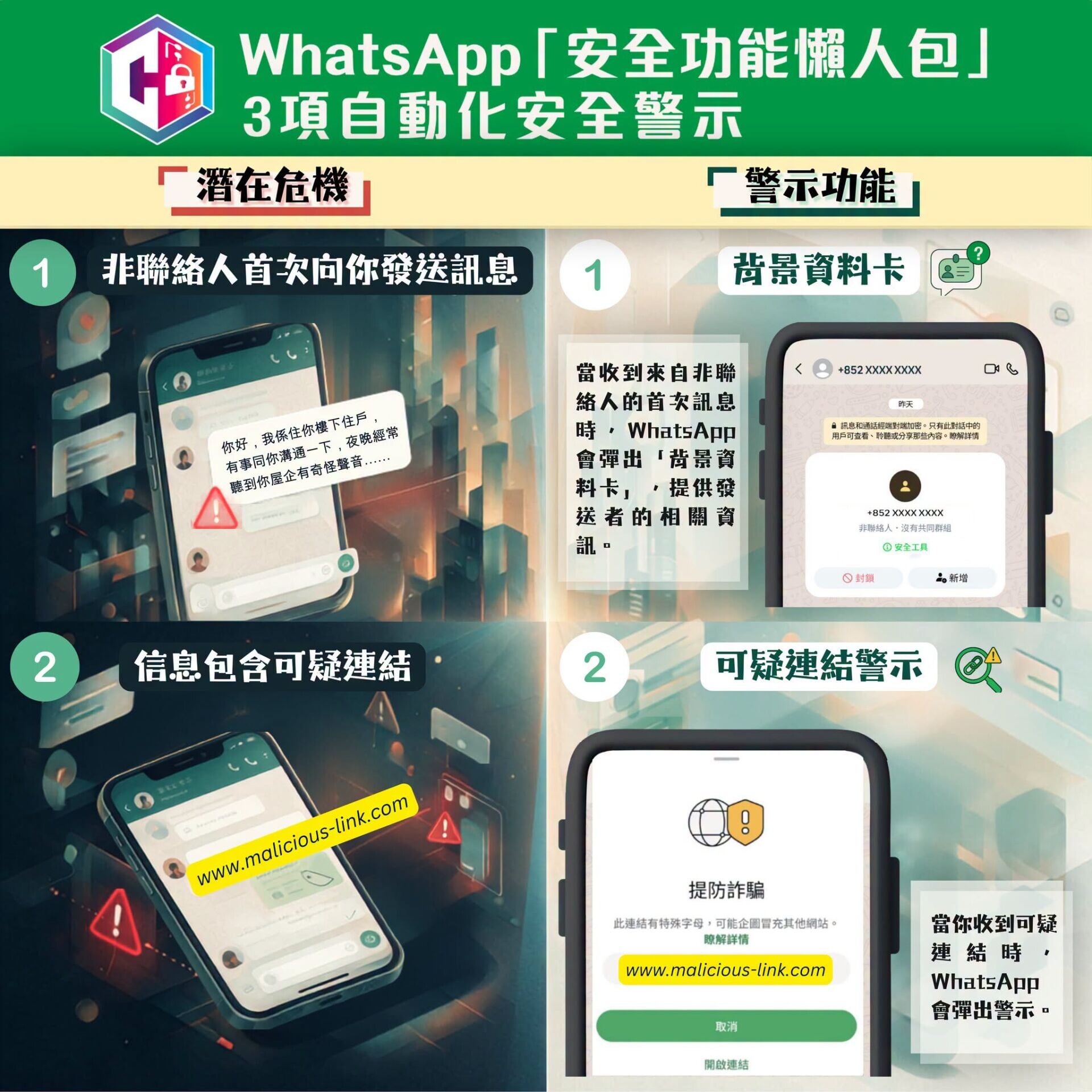 防騙小貼士|WhatsApp「安全功能懶人包」