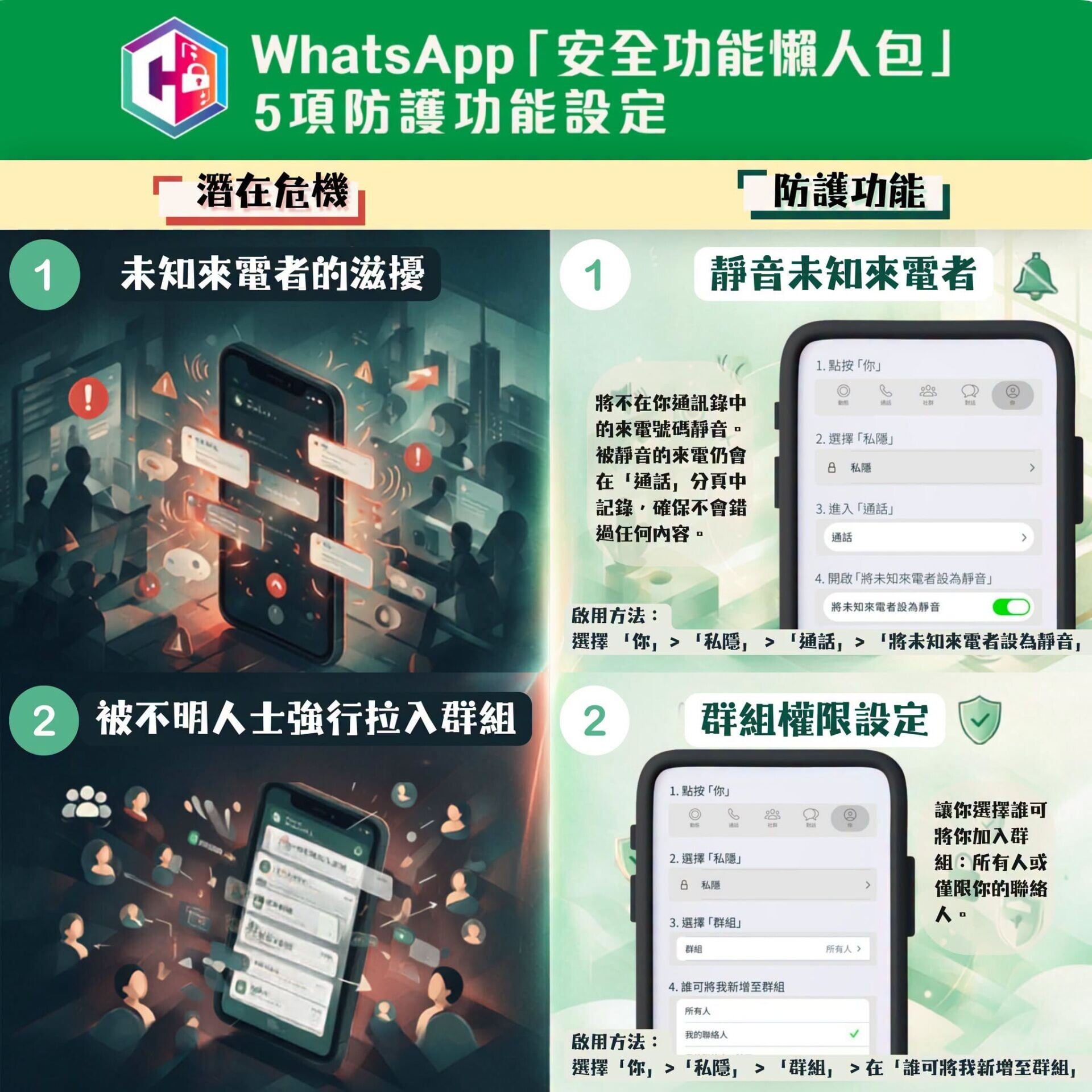 防騙小貼士|WhatsApp「安全功能懶人包」