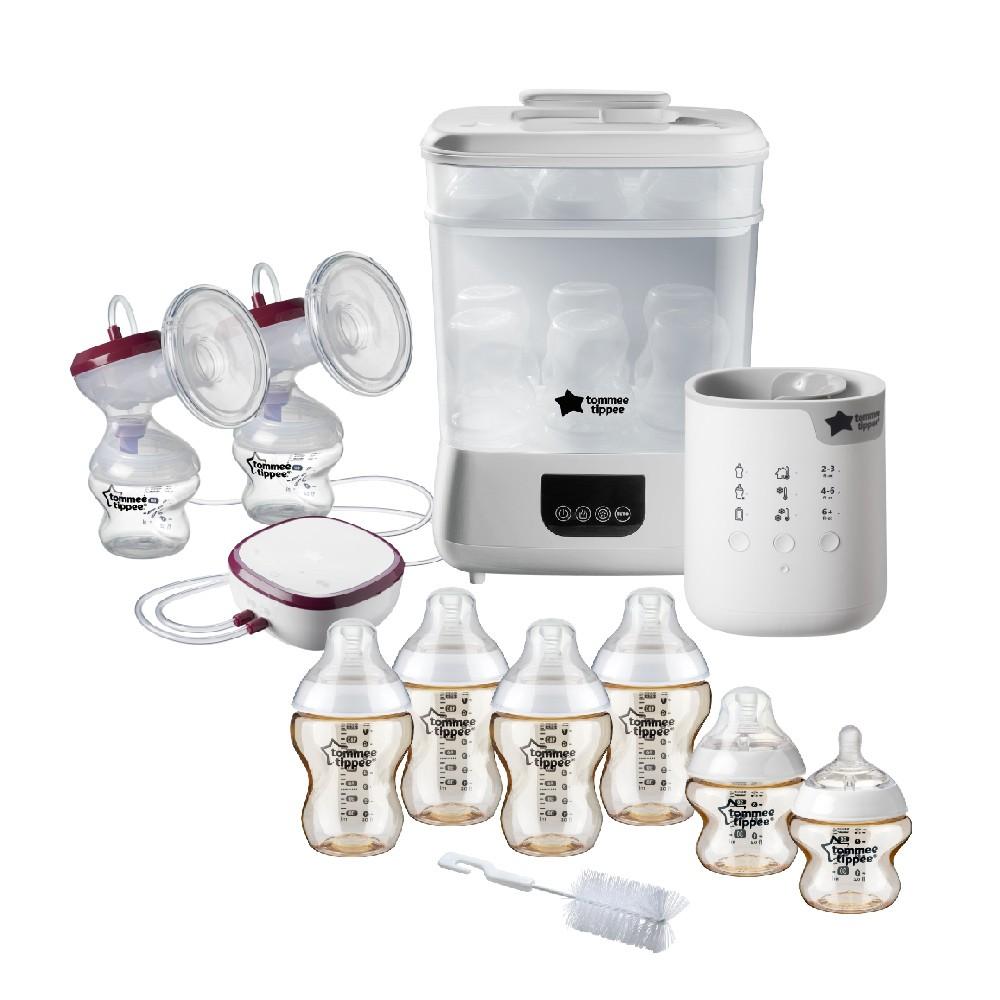 Tommee Tippee 雙邊電動吸乳器配電子消毒烘乾機及PPSU奶瓶套裝