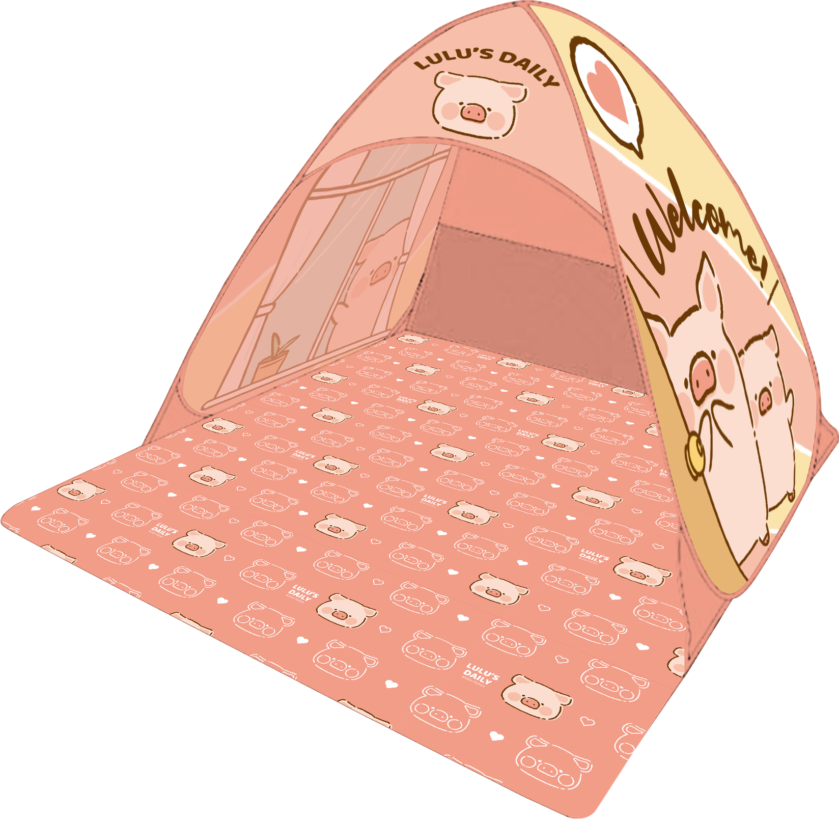 罐頭豬LuLu輕便戶外套裝 (彩旗+餐墊+帳篷) 原價:$1,240 特價:$399 (32折) (5月4日起限售)